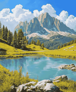 Italian Mountains and Lakes Diamond Painting