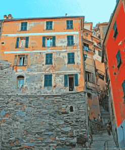 Italian Vernazza Cityscape Diamond Painting