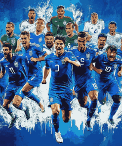 Italy Azurri Football Team Diamond Painting