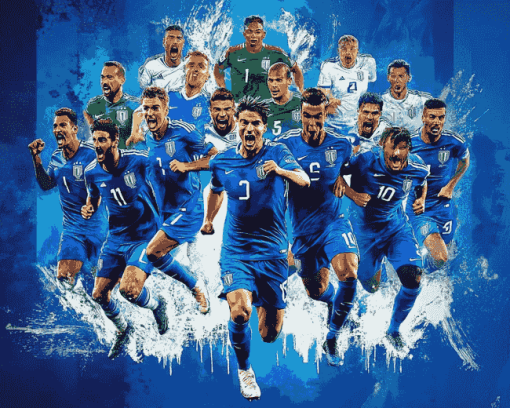 Italy Azurri Football Team Diamond Painting