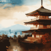 Japanese Buildings Diamond Painting