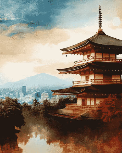 Japanese Buildings Diamond Painting