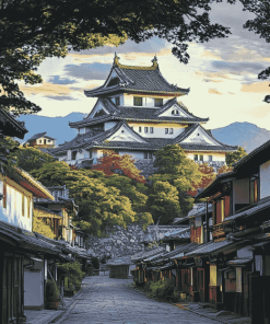 Japanese Buildings Scene Diamond Painting