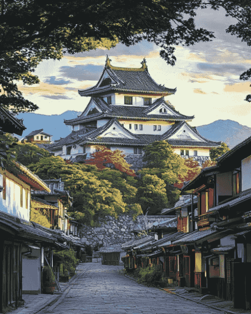 Japanese Buildings Scene Diamond Painting