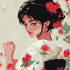 Japanese Woman Cartoon Diamond Painting