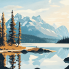 Jasper National Park Landscape Diamond Painting