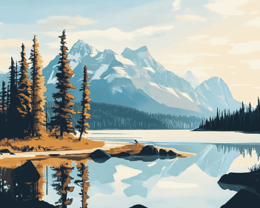 Jasper National Park Landscape Diamond Painting