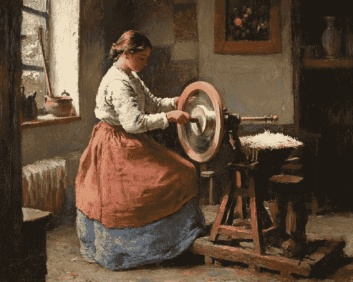 Jean Francois Millet Woman Spinning Diamond Painting