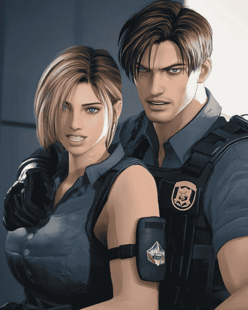 Jill And Leon Resident Evil Diamond Painting