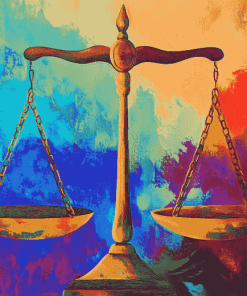 Justice Scales Colorful Diamond Painting