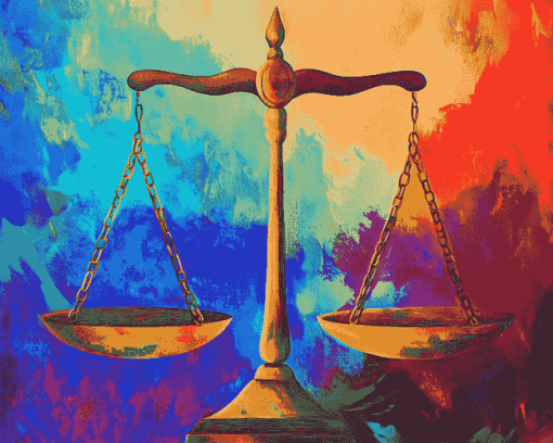 Justice Scales Colorful Diamond Painting