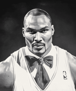 Karl Malone Black and White Diamond Painting