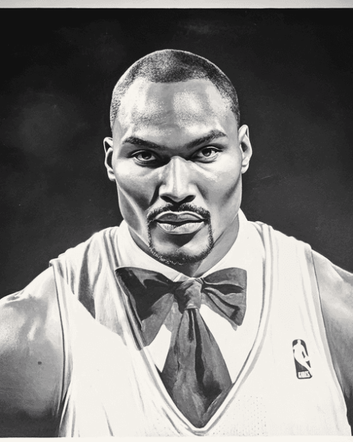 Karl Malone Black and White Diamond Painting