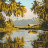 Kerala Lake Landscape Diamond Painting