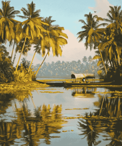 Kerala Lake Landscape Diamond Painting