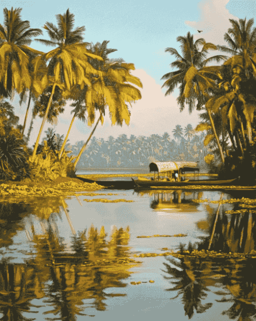 Kerala Lake Landscape Diamond Painting