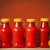 Ketchup Bottles Red Scene Diamond Painting