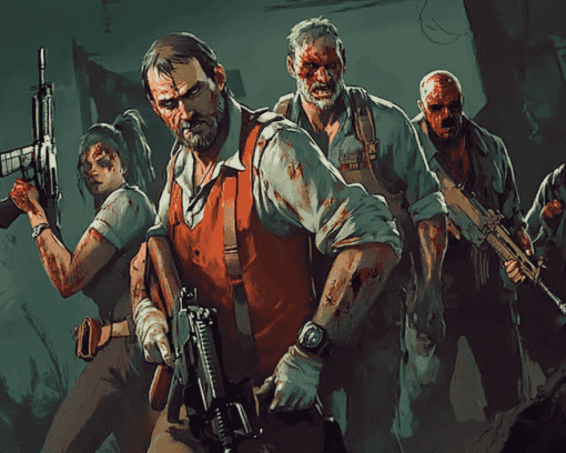 Left 4 Dead Video Game Characters Diamond Painting