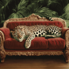 Leopard Relaxing on Sofa Diamond Painting