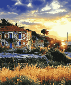 Lesbos Historic Buildings Diamond Painting