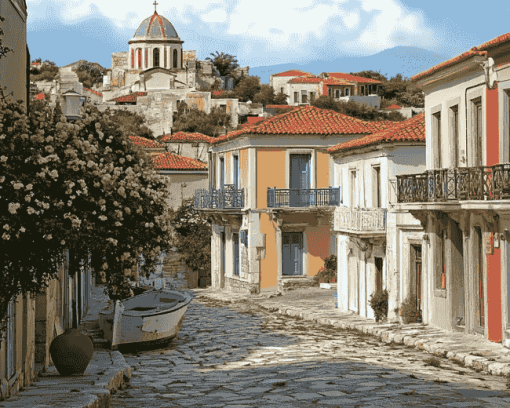 Lesbos Island Architecture Diamond Painting