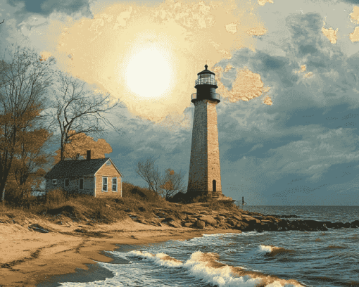 Lighthouse New Haven Scenic Diamond Painting