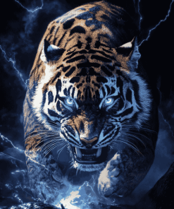 Lightning Tiger Animation Diamond Painting