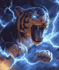 Lightning Tiger Diamond Painting