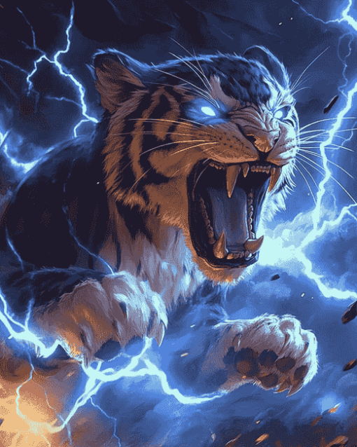 Lightning Tiger Diamond Painting