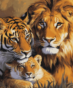 Lion and Tiger Wildlife Diamond Painting