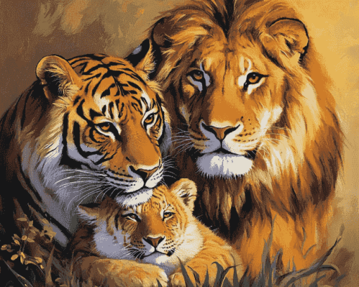 Lion and Tiger Wildlife Diamond Painting