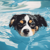 Little Dog by the Pool Diamond Painting