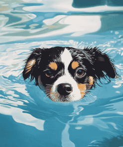 Little Dog by the Pool Diamond Painting