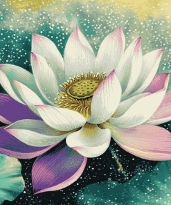 Lotus Flower Vintage Diamond Painting