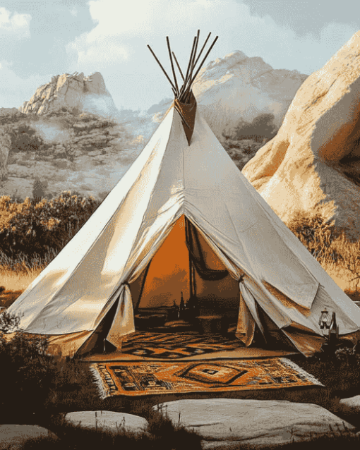 Luxury Teepee Landscape Diamond Painting