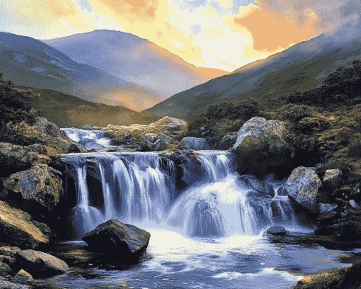 Majestic Mourne Waterfalls Diamond Painting