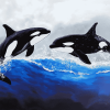 Majestic Orcas Diamond Painting