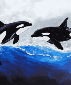 Majestic Orcas Diamond Painting