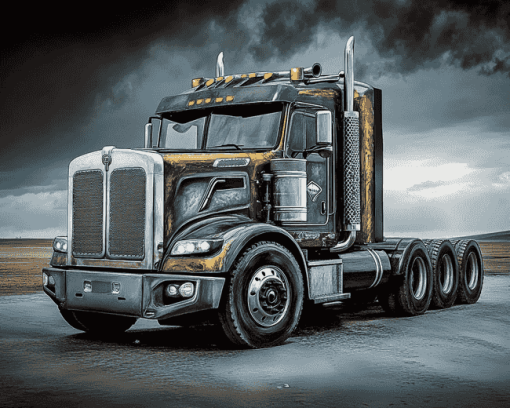 Man Truck Engines Diamond Painting