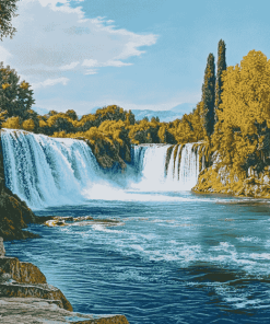 Manavgat Waterfall Landscape Diamond Painting