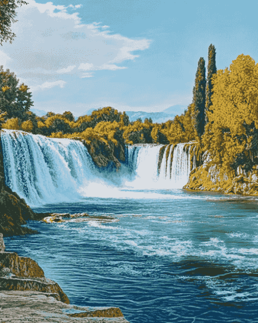 Manavgat Waterfall Landscape Diamond Painting