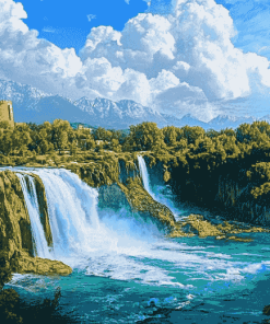 Manavgat Waterfall Scene Diamond Painting