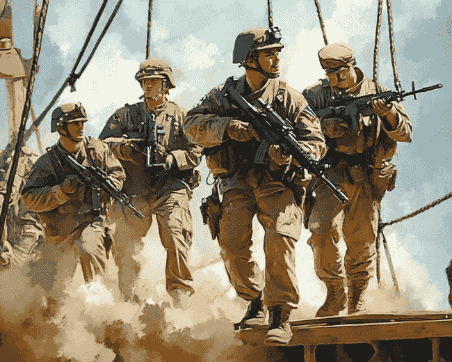 Finalizing Marine Corps Military Diamond Painting artwork