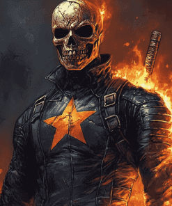 Marvel Blazing Skull Animation Diamond Painting