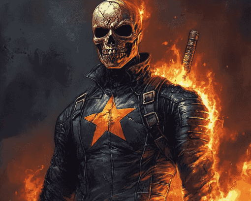 Marvel Blazing Skull Animation Diamond Painting