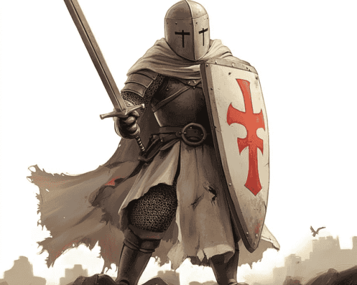 Medieval Crusader Warrior Diamond Painting