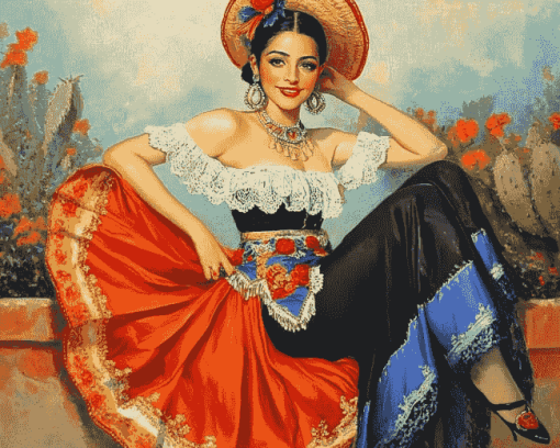 Mexican Women Beauty Diamond Painting