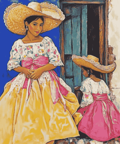 Mexican Women and Children Diamond Painting