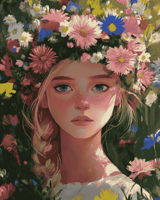 Midsommar Girls Floral Diamond Painting