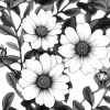 Monochrome Blossoms Diamond Painting